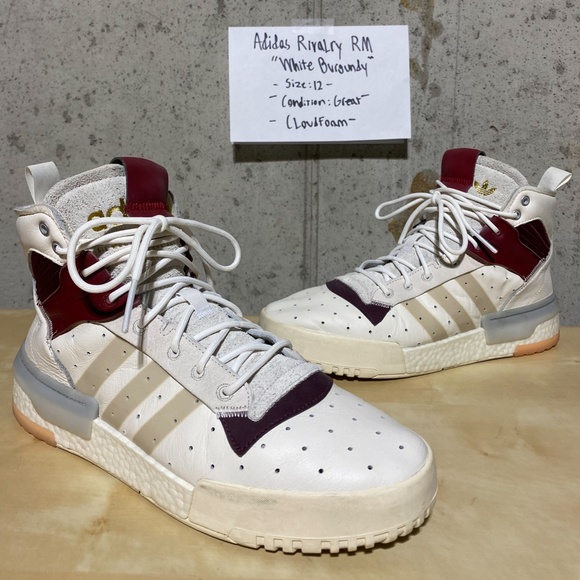 Adidas Rivalry High RM Cloudfoam - White Burgundy - Picture 1 of 9